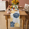thumbnail image 2 of Yellow Grey Sunflowers Table Runner 72 Inches, Boho Vintage Floral Rustic Blossom Bed Runner Dresser Scarves Tabletop for Indoor Outdoor Parties/Ceremony/Banquet, 18" x 72", 2 of 9