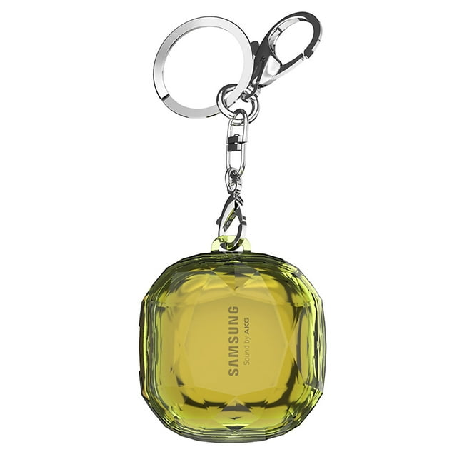 Crystal Case para Samsung Galaxy Buds Live y Galaxy Buds Pro y Galaxy Buds 2 y Galaxy Buds 2 Pro Funda protectora rígida a prueba de golpes con llavero (amarillo transparente)