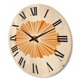 thumbnail image 3 of Designart 'Orange Radiant Sun I' Modern Wood Wall Clock, 3 of 5