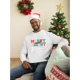 thumbnail image 2 of Colorful Merry And Bright Christmas Men's Sweatshirt, 2 of 4
