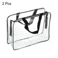thumbnail image 3 of Uxcell L Size Clear Toiletry Bag Makeup Cosmetic Pouch with Zipper Handle, Black 2 Pack, 3 of 6