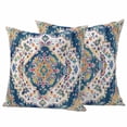 thumbnail image 2 of Pack of 2 Outdoor Pillow Covers,Waterproof Navy Blue Yellow Throw Pillow Covers,Boho Southwestern Ethnic Mexican Flowers Decorative Pillowcases Cushion Covers Couch Pillow Sham Protector 26x26 Inch, 2 of 8
