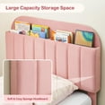 thumbnail image 5 of Full Bed Frame with Storage Headboard, Girls Bed Frame with 2 Drawers, Velvet Platform Bed Mattress Foundation, Heavy Duty Steel Support Legs, Easy Assembly, No Box Spring Needed, 5 of 7