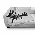 thumbnail image 2 of Eiffel Tower Soft Flannel Fleece Throw Blanket, Basic Typographic Modern Design of France Paris with Cityscape, Cozy Plush for Indoor and Outdoor Use, 50" x 60", Charcoal Grey and White, by Ambesonne, 2 of 5
