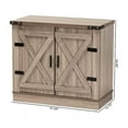 thumbnail image 4 of Wayne Modern Contemporary Farmhouse Oak Brown Finished Wood 2-Door Shoe Storage Cabinet, 4 of 12
