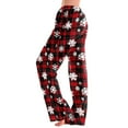 thumbnail image 5 of Axiiglly Pajama Pants for Women Plus Size Christmas Printed Elastic Waist Sleep Pants Casual Loose Long Straight Sleepwear with Pockets S-5XL, 5 of 7
