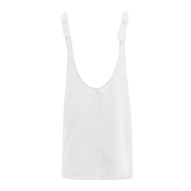 Vestido vaquero para mujer: tirantes ajustables, escote en V, minivestido con bolsillos, tallas S-XL.