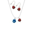 thumbnail image 2 of Delight Jewelry Silvertone 3-D Frosted Blue Resin Ornament with Crystals Red Lucky Ladybug Necklace and Dangle Earrings Set, 2 of 6