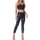 thumbnail image 2 of INSPIRAR CHIC Top de Mujer de Mezclilla con Cremallera Sin Mangas Tirantes Espagueti Bustier Crop Tops XS Negro, 2 of 6