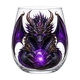 thumbnail image 3 of Gothic Stemless Wine Glass,Crystal Clear Cup for Drinks Home Bar Party Decor,Unique Holiday Gift for Gothic Lovers,Purple, 3 of 5