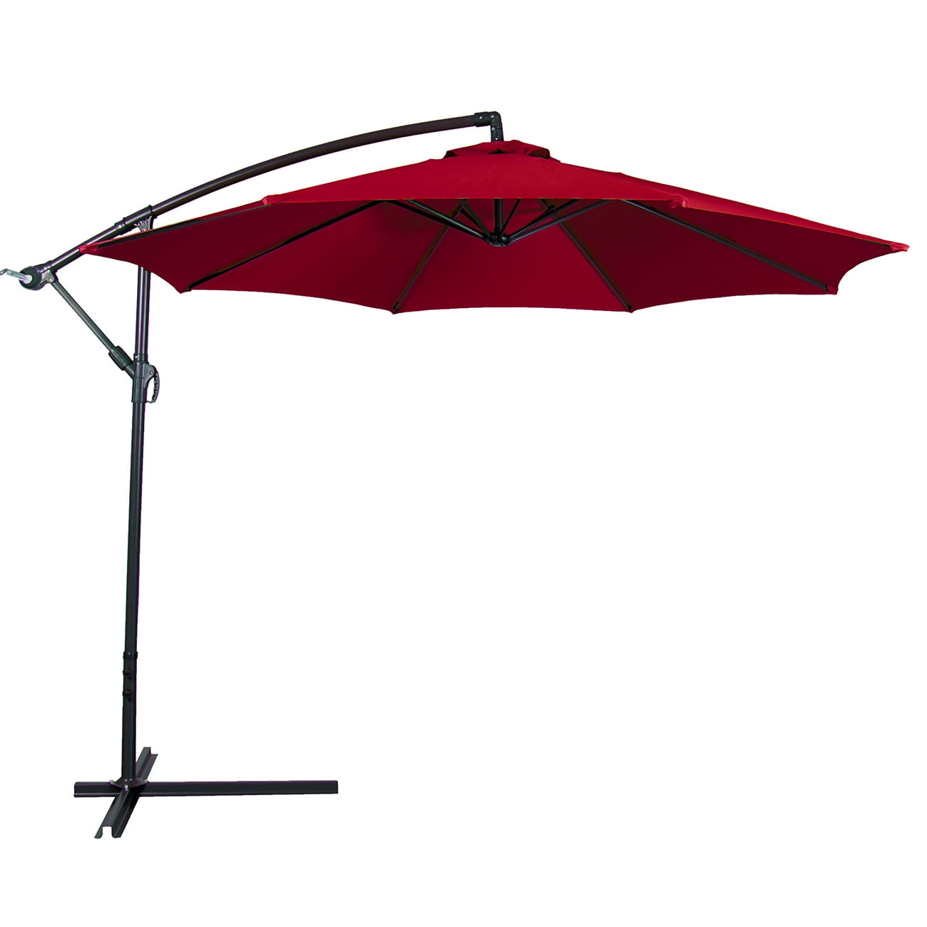Belleze Premium Outdoor Patio Umbrella 10' Aluminum Cantilever Market Poly Tilt W Crank &... by Belleze