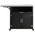 thumbnail image 4 of Outdoor Kitchen Island 63.5 Foldable Side Tabletop Cooking Station Dark Brown Grill Cart with Ample Storage Space for Backyard BBQ Patio, 4 of 27