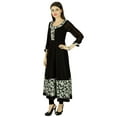 thumbnail image 2 of Phagun Kurta Femme Ethnique Designer Floral Rayonne Kurti Décontractée Tunique Robe, 2 of 4