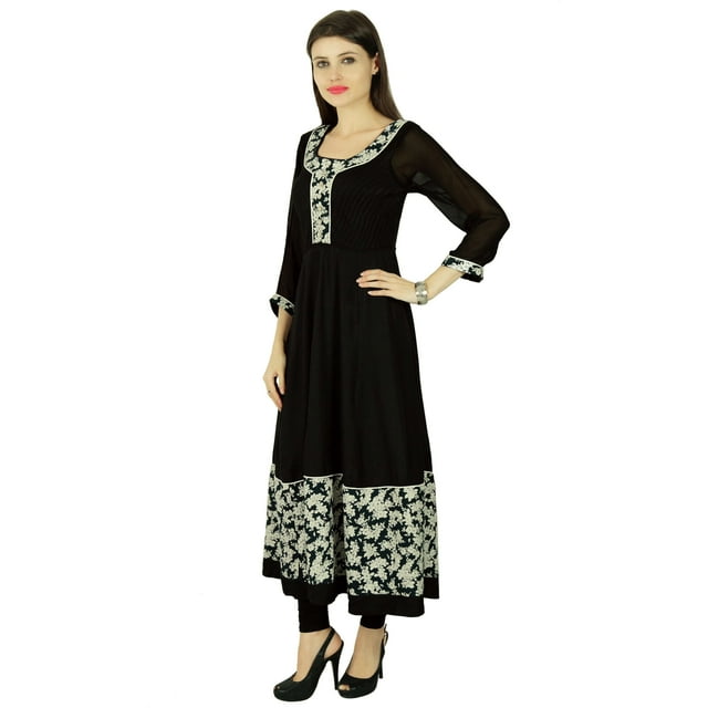 Phagun Kurta Femme Ethnique Designer Floral Rayonne Kurti Décontractée Tunique Robe