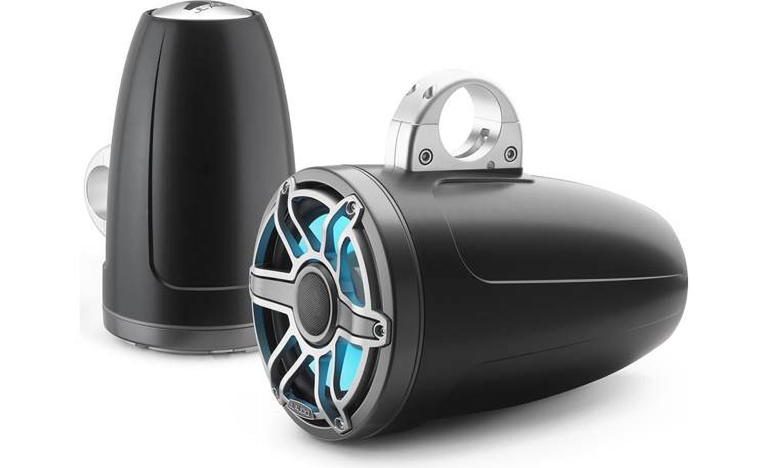 Jl Audio M6 8.8in Enclosed Tower Speakers Titanium Sport Grill With Rgb Led