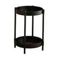 thumbnail image 2 of End Table for Living Room, Small Round Side Table with Shelf, Modern Bedroom Sofa Table, Sturdy Plastic and Iron Frame Nightstand for Next to Chair(Black,A), 2 of 6