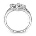 thumbnail image 2 of Sterling Silver Rhodium Plated Diamond Heart Ring, 2 of 6