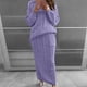 thumbnail image 5 of Ropa de mujer de otoño e invierno Suéter de aguja torcida de moda europea y americana Falda de traje de mujer, 5 of 6