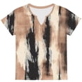 thumbnail image 2 of AUNVITO Women's Casual Fashion T-Shirt Short Sleeve V Neck with All-Over Print for Spring Summer, 2 of 6