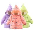 thumbnail image 3 of Chenyin 1-4T Girl's Winter Cotton Coat Jacket for Toddler Baby Butterfly Embroidery Padded Outwear Warm Cotton Puffer Hooded Jacket, 3 of 9
