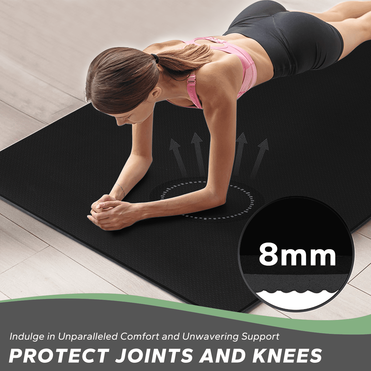 Extra Wide Exercise Mat – 6'x4' to 9'x6' – Thick, Non-Slip Fitness Mat – Choose from Black, Gray, or Blue