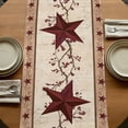 thumbnail image 5 of Table Runners 108 Inches Long Dress Scarves, Red Texas Star Rustic Farmhouse Coffee/Dining/Kitchen Table Runner for Living Room, Farmhouse Berry Brown Wooden 13x108 Inch, 5 of 9