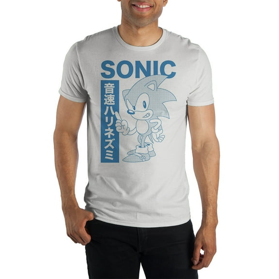 Sonic The Hedgehog #1 Kanji Text Short-Sleeve T-Shirt-X-Large