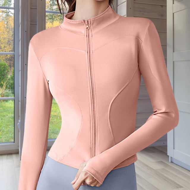 Chaqueta para correr, Tops para gimnasio, ropa para ejercicios de Fitness para mujer, chaqueta deportiva ligera y cómoda de secado rápido a la moda