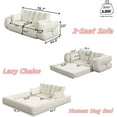 thumbnail image 2 of LUCKHAO 78.7" 3-in-1 Convertible Sofa Bed, Foldable Floor Lounger with Pillows, Soft Teddy Fabric, No Assembly Required(Brown), 2 of 7