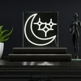 thumbnail image 3 of Starry Crescent 10" Square Contemporary Glam Acrylic Box USB Operated LED Neon Light, White, 3 of 7