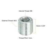 Uxcell M10 to M6 Thread Adapters Sleeve Reducing Nut 10mm Screw Pipe ...