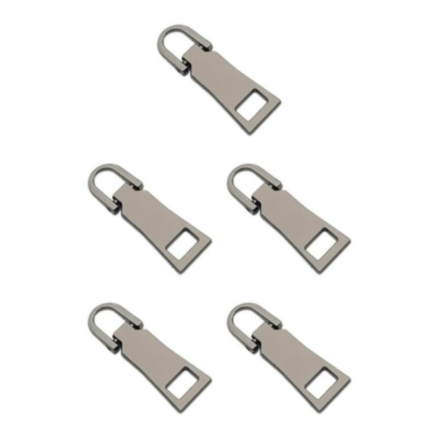 Decodeary 3x Widely Metal Zippers Slider - Detachable And Practical Solution Reusable Metal Zippers Puller No. 3 * Gun color 5Set
