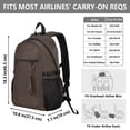 thumbnail image 3 of JIALIOU 14" Laptop Backpack Waterproof Airline Approved Stylish Casual Daypack for Travel Business College Work, Coffee Brown, 3 of 8