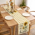 thumbnail image 3 of Sunflower Table Runner - 36 Inch Long, Kitchen Dining Table Runner Dresser Scarves, Yellow Plaid Lattice You Are My Sunshine Farmhouse Decor for Coffee Tables Wedding Party Banquet, 3 of 8