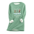 thumbnail image 1 of Jienlioq Women's Large Loose Raglan Top Thickened and Velvet Lamb Wool Warm Underlay, 1 of 2