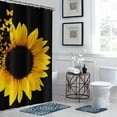 thumbnail image 2 of Sunflower Shower Curtain, Black and Yellow Sunflower Butterfly Bathroom Curtains Rustic Shower Curtains for Bathtub Decor Machine Washable Waterproof Fabric with 12 Plastic Hooks, 2 of 6