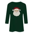 thumbnail image 3 of Pounoo Christmas Tree Christmas Sweatshirt for Women Xmas Holiday Cute Print Crewneck 3/4 Raglan Sleeve Pullover Top Fall Clothes Gift, 3 of 4