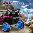 thumbnail image 5 of Qaba 24V 7AH Ride on Car, 2 Seater 4 MPH Ride on UTV Battery Powered Toy Car with 4 Shock Absorbers, Music, Horn, LED Lights for 3-8 Years, Pink, 5 of 9