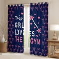 thumbnail image 2 of Feelyou Girl Weightlifting Black Out Curtains, Bow Curtains Pack of 2 (42x63 Each), 2 of 6