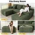 thumbnail image 2 of Large Oversized Ottoman Bench for Living Room, Extra Seating & Coffee Table for Sofa, Plush Corduroy Pouf Footrest, No Assembly Needed, Rectangle Floor Ottoman, (Sage Green), 2 of 11