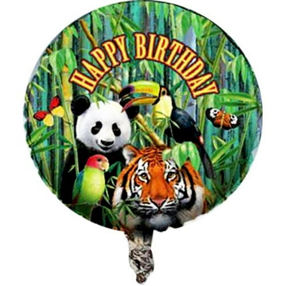 Various Jungle Animals 'Wild Animals' Foil Mylar Balloon, Multicolor, 1ct