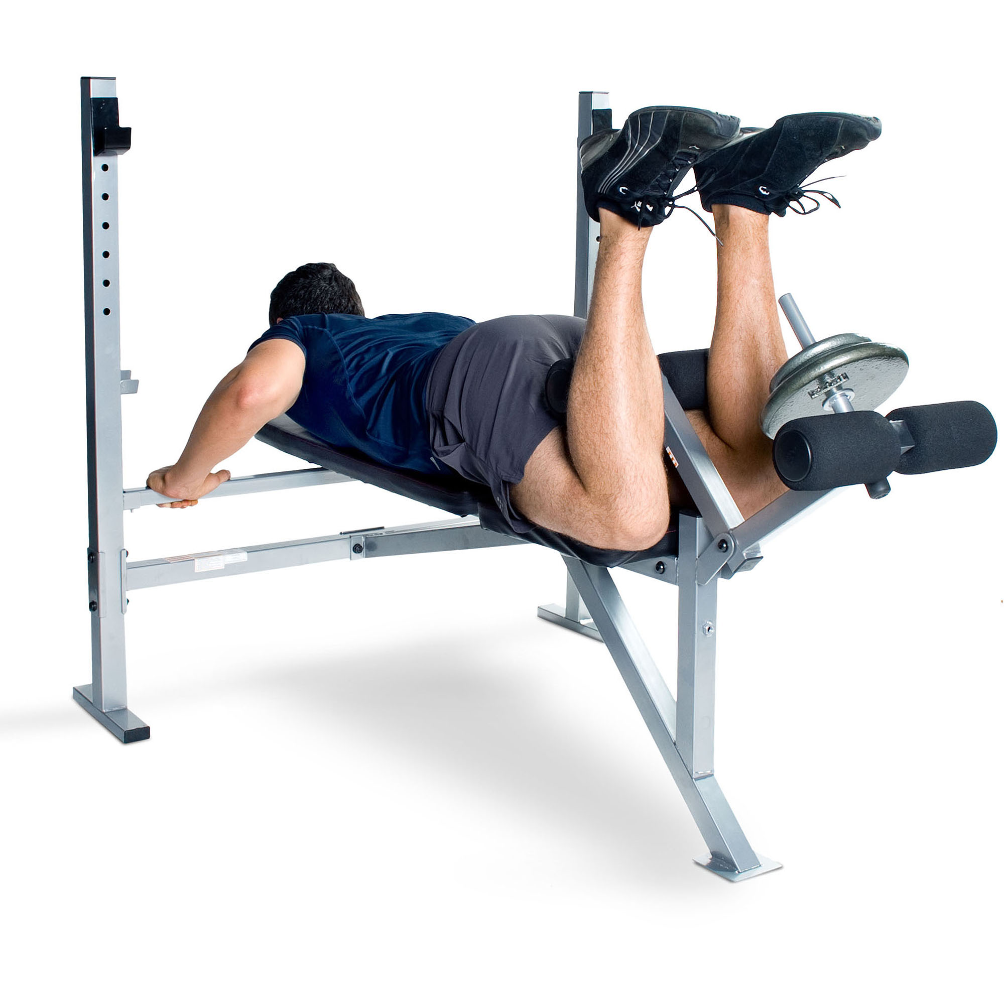 CAP Strength Deluxe Mid-Width Weight Bench with Leg Attachment (500lb Capacity), Black and Gray - image 5 of 5