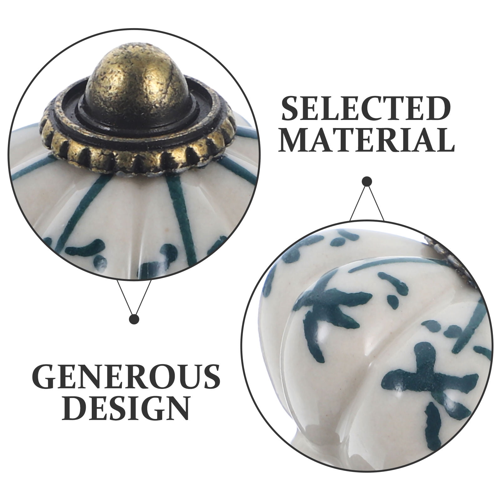 LOLIPPYY 12Pcs Vintage Ceramic Pumpkin Cabinet Hardware Knobs for Kitchen Cupboard and Drawer Handles
