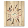 thumbnail image 3 of Designart 'Ancient Round Wreath With Birds Feathers' Bohemian & Eclectic Print on Natural Pine Wood, 3 of 5