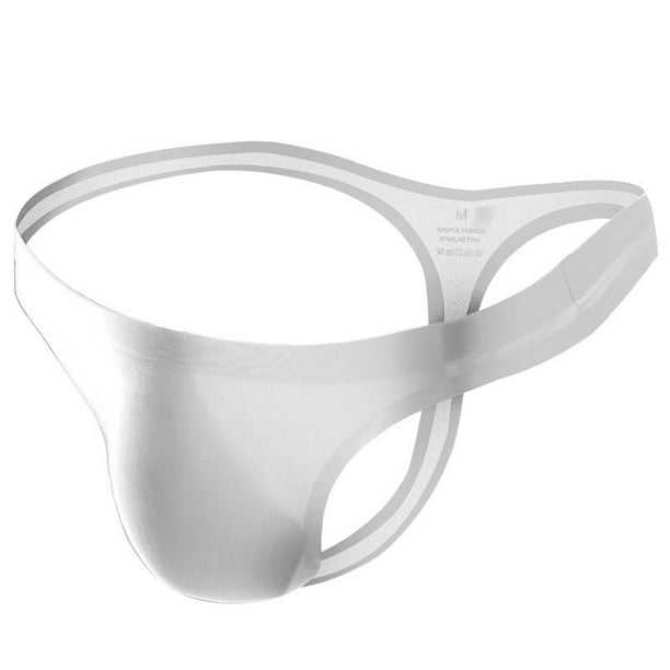 Tanga grande para hombre, súper sexy, ultrafina, transpirable, cómoda, de una pieza, sin costuras, de seda de hielo