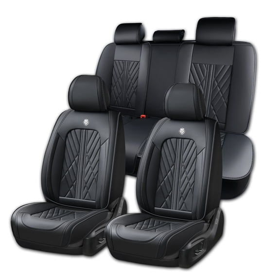 2016 for Subaru Impreza Seat Cover, PU Leather 5 Seats Full Set Anti-Slip Lining Protect & Upgrade Car Seats, Black Car Seat Covers, Protect Car Seats