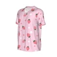 thumbnail image 2 of Rocae Floral Strawberr for Breathable Men's Baseball T-Shirt Fashionable Casual Baseball Jersey, Moisture-wicking Sportswear X-Large, 2 of 9