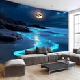 thumbnail image 2 of Gojian Nature Tapestry Forest Tree Sea Cave Wall Hanging, Stream Through Rainforest Landscape Wall Art Tapestry for Bedroom Living room, 2 of 6