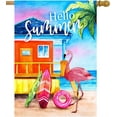 thumbnail image 2 of Hello Summer Flamingo Garden Flag 28 x 40 Inch Small Vertical Spring Summer Tropical Beach Double Sided Seasonal Decoration Outside Decor for House Home Yard, 2 of 6
