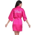 thumbnail image 6 of LYMAYTER Wedding Kimono Robe‌ for Women's Long Satin Rhinestones Bridal Party Bathrobe Dress S-2XL, 6 of 7